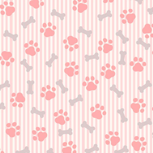 Tricoline Estampada Patinhas Cachorro Rosa 100% Algodão 1,50m largura - Variante 1