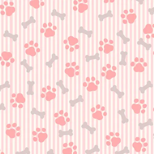 Tricoline Estampada Patinhas Cachorro Rosa 100% Algodão 1,50m largura - Variante 1