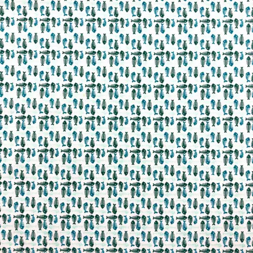Tricoline Estampada - Peixinho - Promoção - Verde Tricoline Estampada - Peixinho - Promoção - Verde