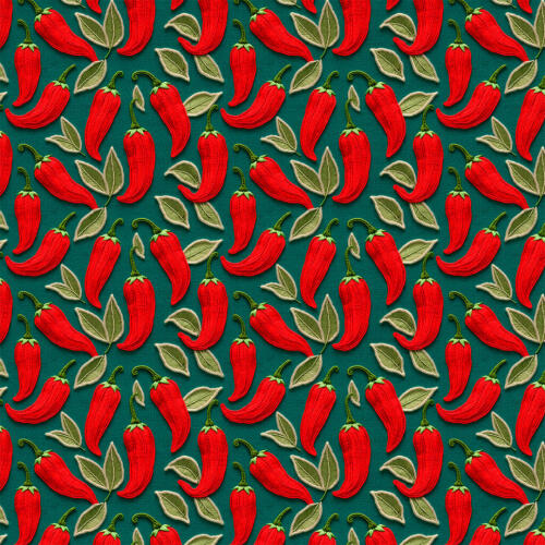 Tricoline Estampada Pimentinhas 100% Algodão 1,50m Largura - Variante 1