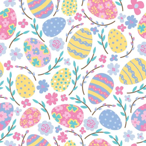 Tricoline Estampada - Páscoa Ovos Coloridos - 100% Algodão - 1,50m largura - Variante 1 Tricoline Estampada - Páscoa Ovos Coloridos - 100% Algodão - 1,50m largura - Variante 1