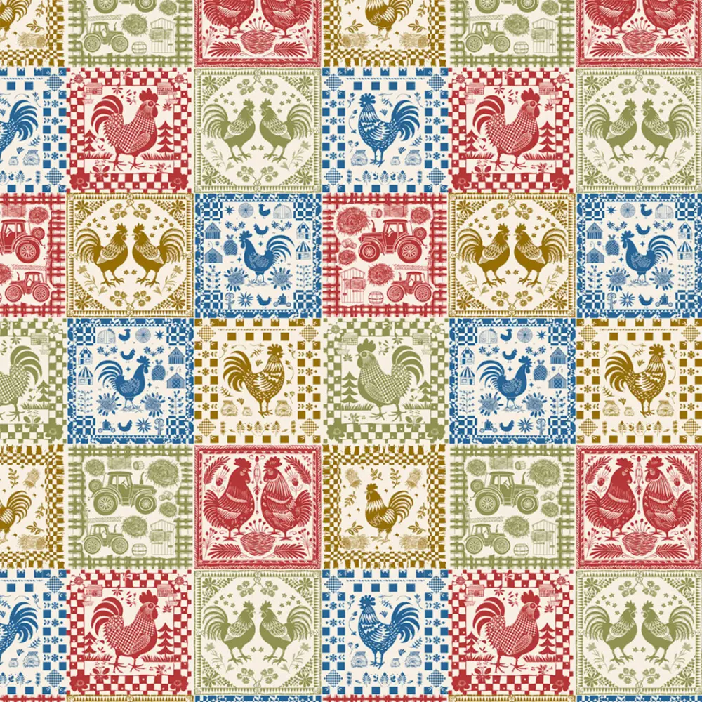 Tricoline Estampada Quadros de Galos 100% Algodão 1,50m Largura - Variante 1 Tricoline Estampada Quadros de Galos 100% Algodão 1,50m Largura - Variante 1