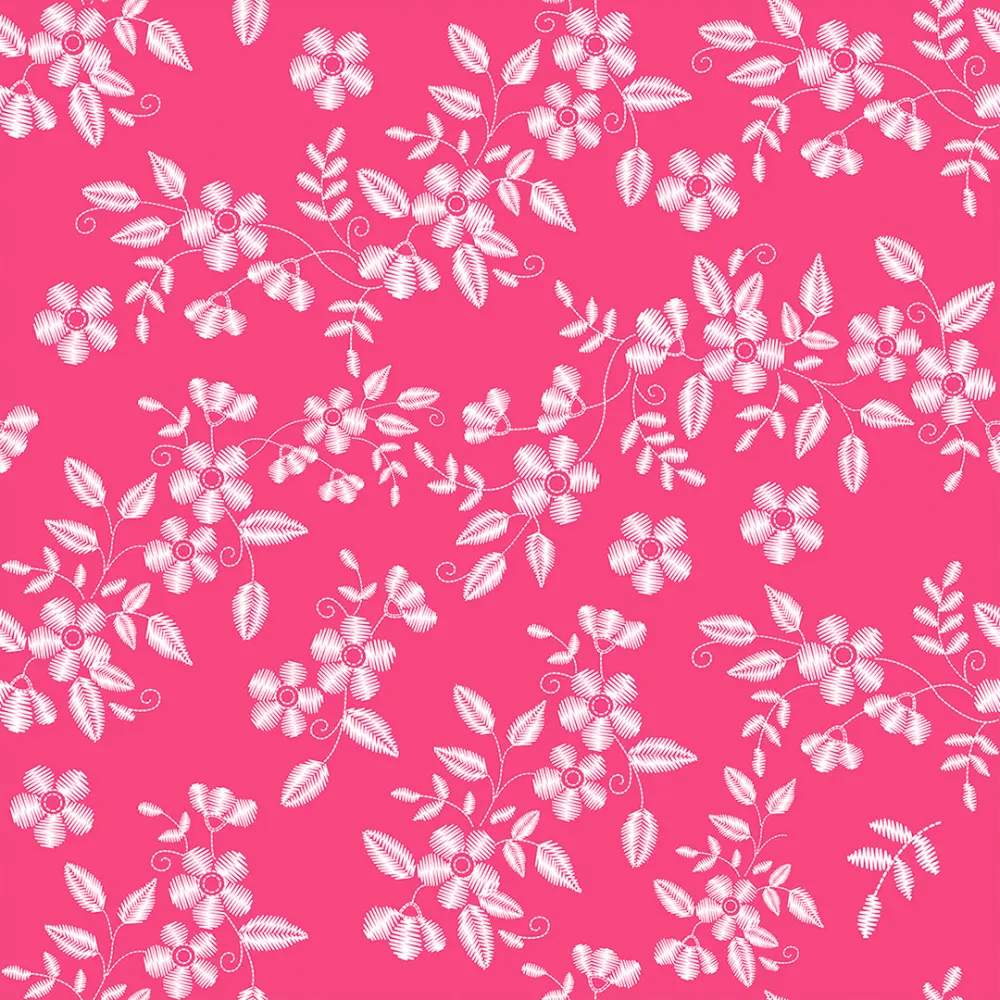 Tricoline Estampada Ramos Bordados 100% Algodão 1,50m largura - Variante 236 Tricoline Estampada Ramos Bordados 100% Algodão 1,50m largura - Variante 236