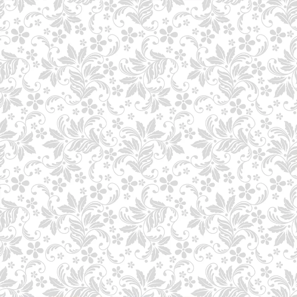 Tricoline Estampada Ramos Brancos Fundo Branco 100% Algodão 1,50m largura - Variante 203 Tricoline Estampada Ramos Brancos Fundo Branco 100% Algodão 1,50m largura - Variante 203