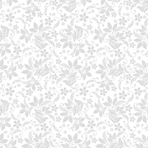 Tricoline Estampada Ramos Brancos Fundo Branco 100% Algodão 1,50m largura - Variante 203