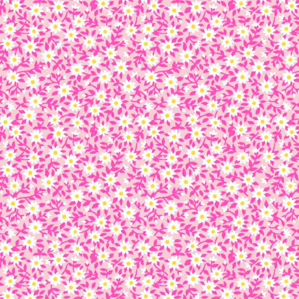 Tricoline Estampada - Ramos Rosa - 100% Algodão - 1,50m Largura - Variante 1