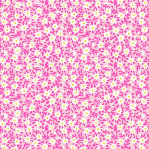 Tricoline Estampada - Ramos Rosa - 100% Algodão - 1,50m Largura - Variante 1