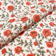 Tricoline Estampada Ramos Rosas Vermelhas 100% Algodão 1,50m Largura - Variante 1