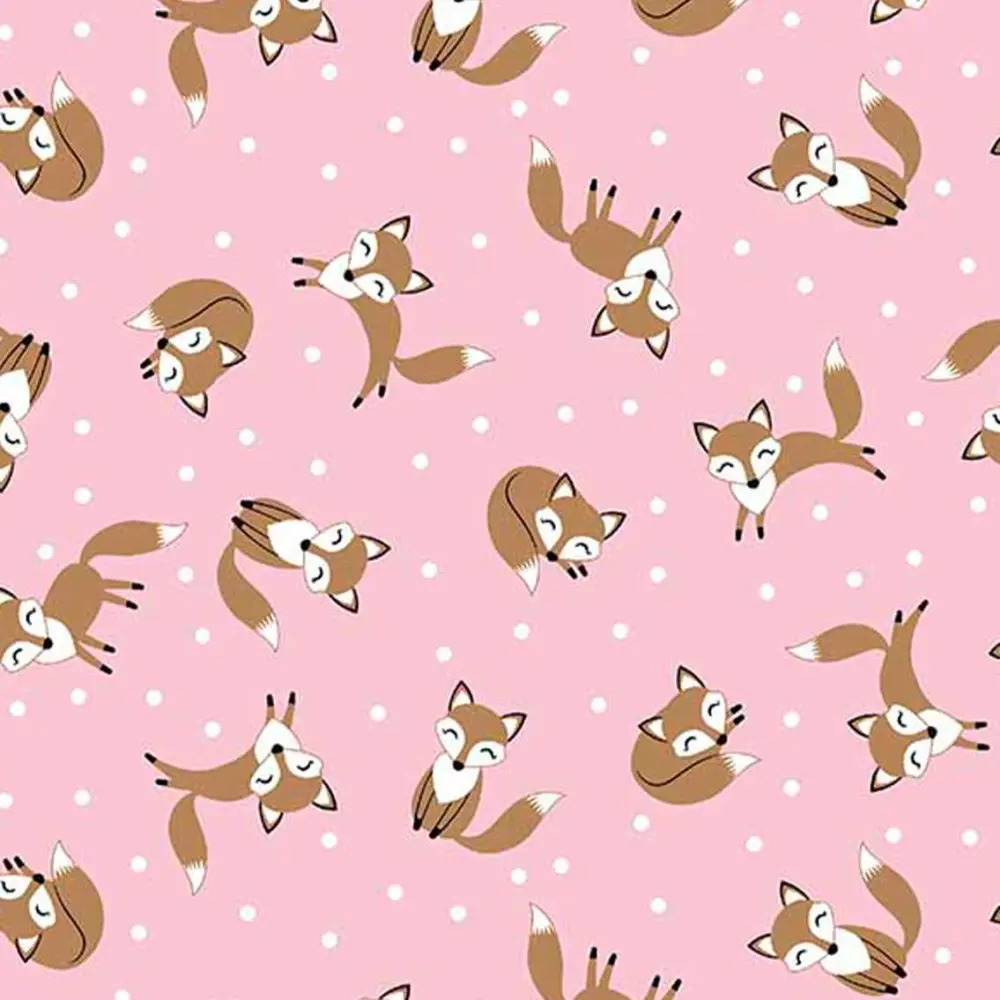 Tricoline Estampada - Raposinha Rosa Bebê - 100% Algodão - 1,50m Largura - Variante 1 Tricoline Estampada - Raposinha Rosa Bebê - 100% Algodão - 1,50m Largura - Variante 1