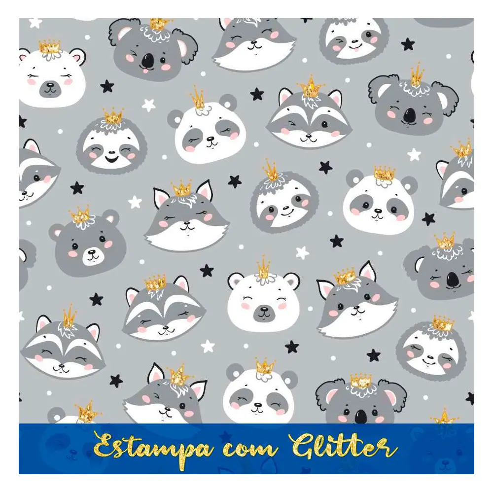 Tricoline Estampada - Raposinha & Ursinho - 100% Algodão - 1,50m largura - Variante 1 Tricoline Estampada - Raposinha & Ursinho - 100% Algodão - 1,50m largura - Variante 1