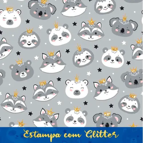 Tricoline Estampada - Raposinha & Ursinho - 100% Algodão - 1,50m largura - Variante 1 Tricoline Estampada - Raposinha & Ursinho - 100% Algodão - 1,50m largura - Variante 1