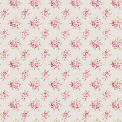 Tricoline Estampada Rosas Fundo Bege com Poazinho 100% Algodão 1,50m largura - Variante 1