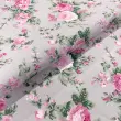 Tricoline Estampada - Rosas Grandes Fundo Cinza - 100% Algodão - 1,50m Largura - Variante 1 Tricoline Estampada - Rosas Grandes Fundo Cinza - 100% Algodão - 1,50m Largura - Variante 1