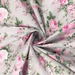 Tricoline Estampada - Rosas Grandes Fundo Cinza - 100% Algodão - 1,50m Largura - Variante 1 Tricoline Estampada - Rosas Grandes Fundo Cinza - 100% Algodão - 1,50m Largura - Variante 1