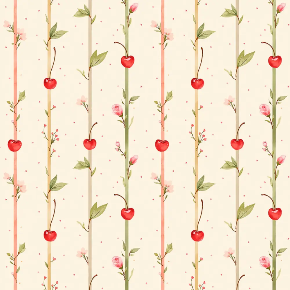 Tricoline Estampada Sweet Cerejas 100% Algodão 1,50m Largura - Variante 1