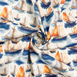 Tricoline Estampada Veleiro Aquarelado 100% Algodão 1,50m Largura - Variante 1
