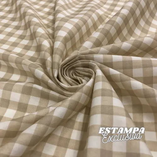 Tricoline Exclusiva Coleção Baby Girl Universo Encantado 100% Algodão 1,50m Largura - Xadrez bege Tricoline Exclusiva Coleção Baby Girl Universo Encantado 100% Algodão 1,50m Largura - Xadrez bege