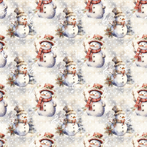Tricoline Exclusiva Coleção JLM Polo Norte 100% Algodão 1,50m Largura - Boneco de neve