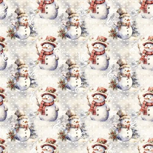 Tricoline Exclusiva Coleção JLM Polo Norte 100% Algodão 1,50m Largura - Boneco de neve