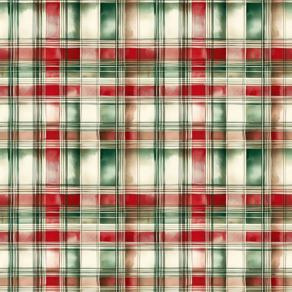 Tricoline Exclusiva Coleção Natal Papai Noel Vintage 100% Algodão 1,50m Largura - Xadrez