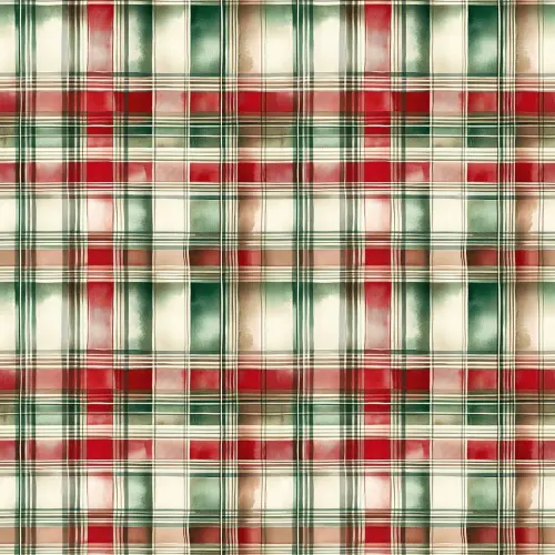 Tricoline Exclusiva Coleção Natal Papai Noel Vintage 100% Algodão 1,50m Largura - Xadrez