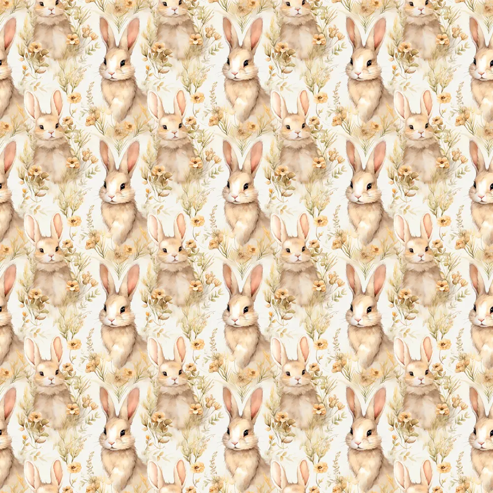Tricoline Exclusiva Páscoa Coleção Jardim Encantado 100% Algodão 1,50m Largura - Coelhos