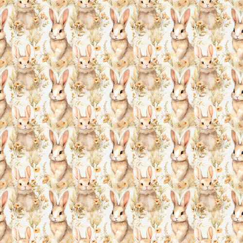 Tricoline Exclusiva Páscoa Coleção Jardim Encantado 100% Algodão 1,50m Largura - Coelhos