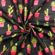 Tricoline Fernando Maluhy - Cactos Fundo Cinza - 100% Algodão - C02