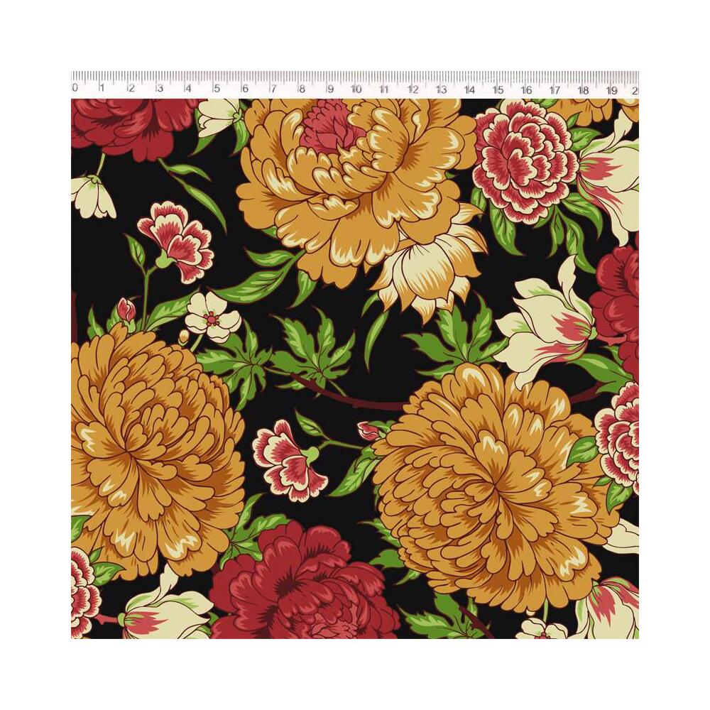 Tricoline Fernando Maluhy - Floral Crisantemo - 100% Algodão - C01