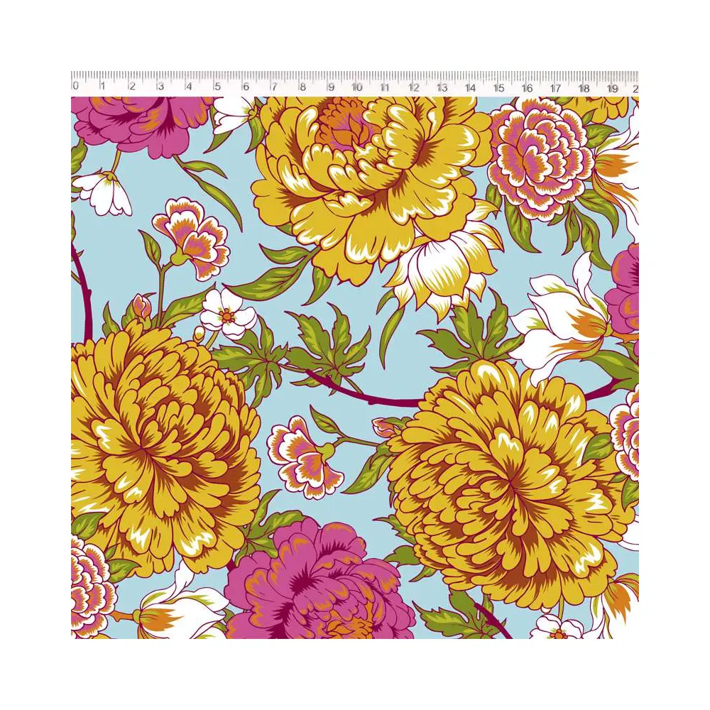 Tricoline Fernando Maluhy - Floral Crisantemo - 100% Algodão - C02
