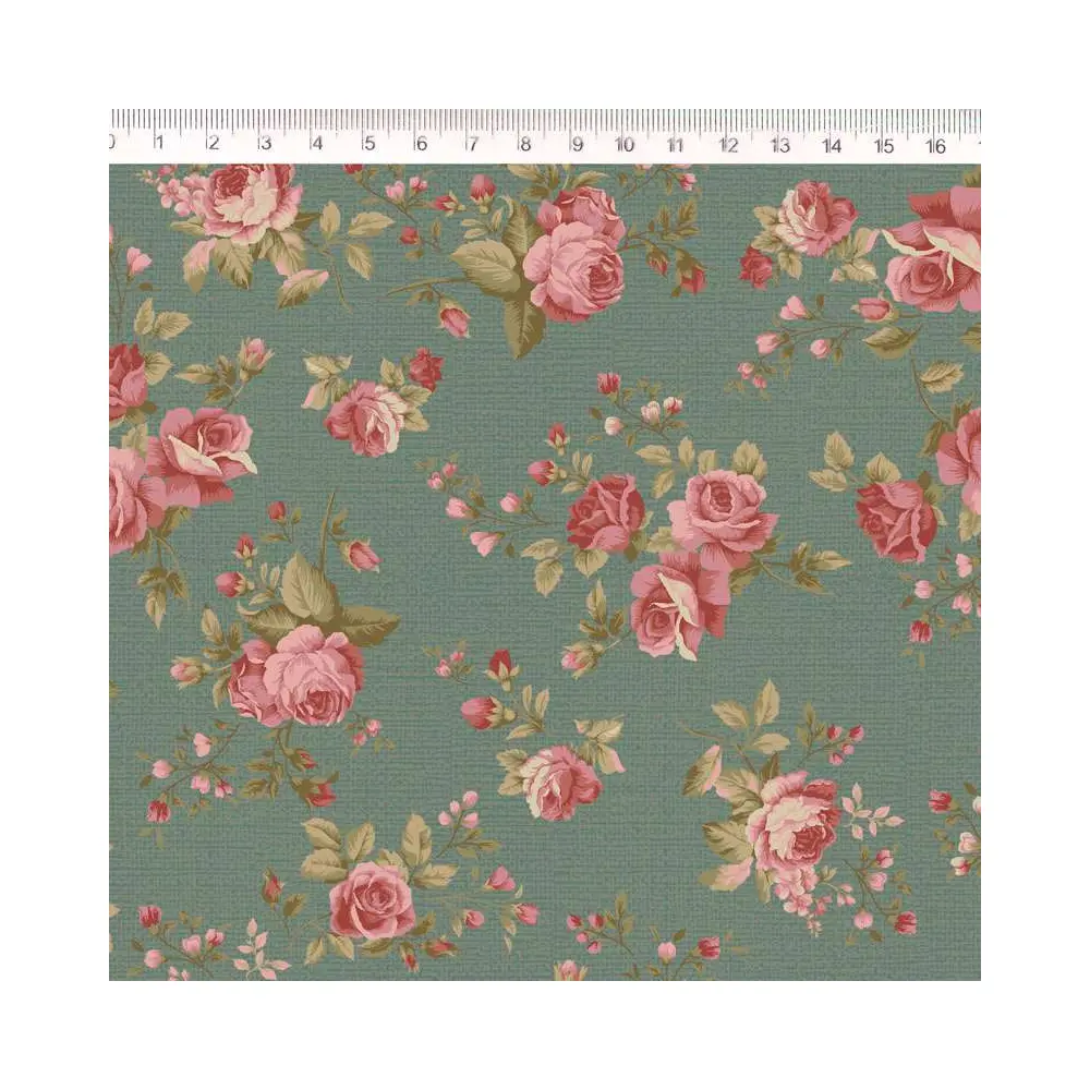 Tricoline Fernando Maluhy - Linho Mini Rosas - 100% Algodão - C03