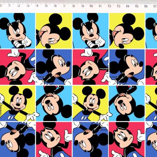 Tricoline Fernando Maluhy - Mickey Mouse Quadriculado - 100% Algodão - C01