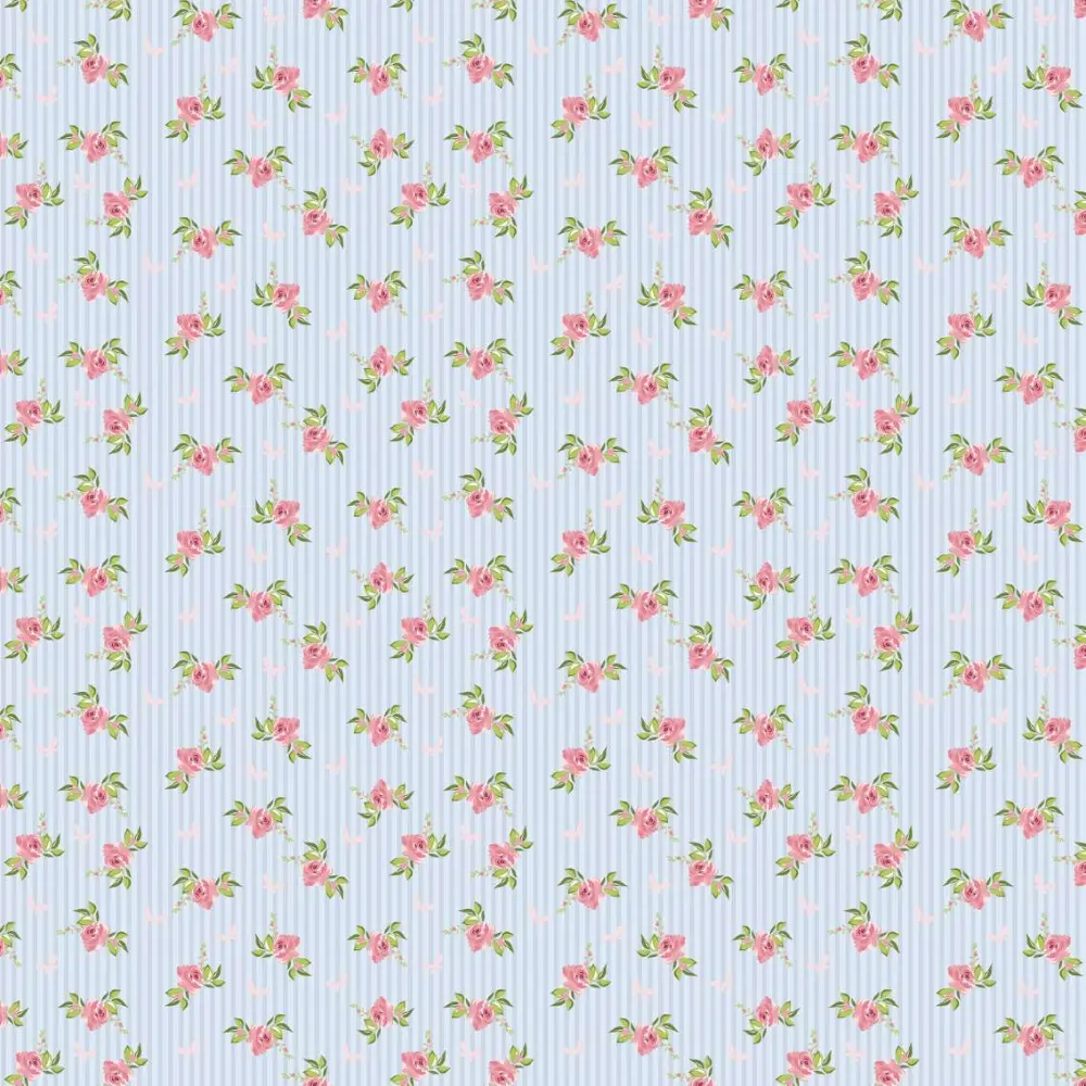 Tricoline Fernando Maluhy - Mini Flor Listrada - 100% Algodão - C01 Tricoline Fernando Maluhy - Mini Flor Listrada - 100% Algodão - C01