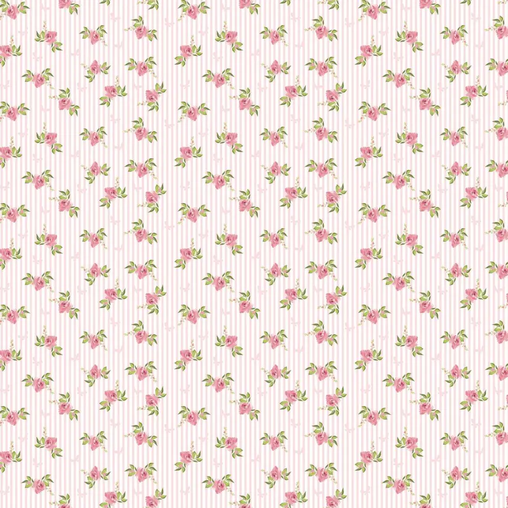 Tricoline Fernando Maluhy - Mini Flor Listrada - 100% Algodão - C05 Tricoline Fernando Maluhy - Mini Flor Listrada - 100% Algodão - C05