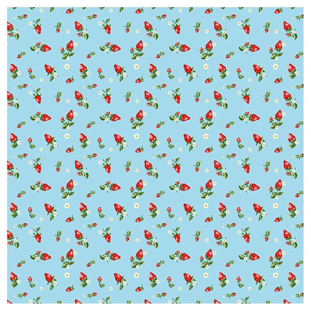 Tricoline Fernando Maluhy - Coleção Fresa Morango com Flores - 100% Algodão - C01