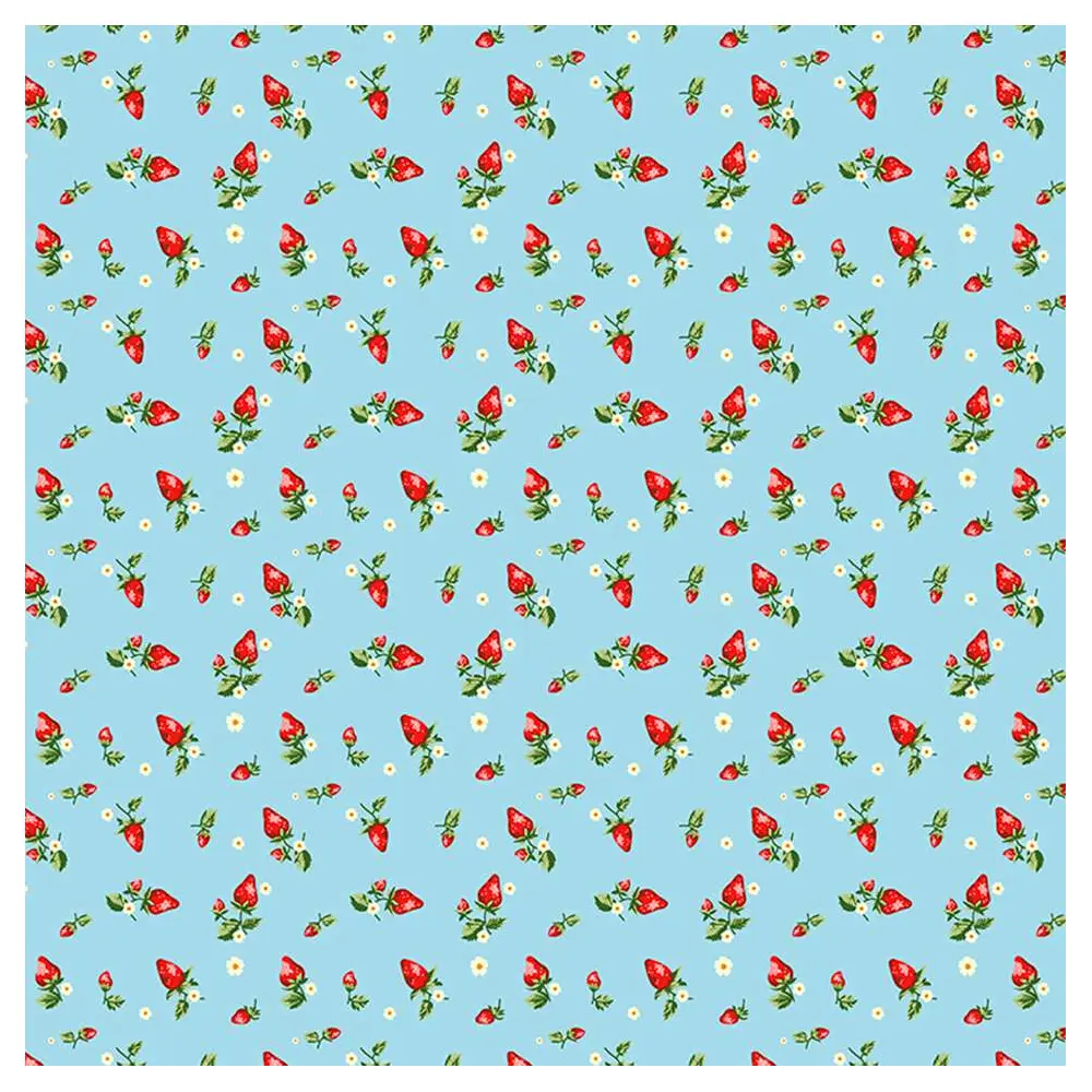 Tricoline Fernando Maluhy - Coleção Fresa Morango com Flores - 100% Algodão - C01