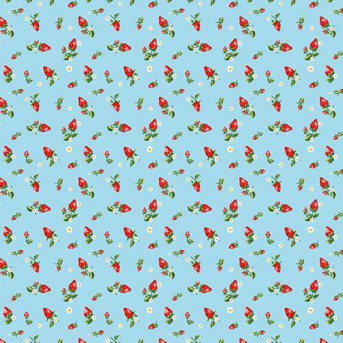 Tricoline Fernando Maluhy - Coleção Fresa Morango com Flores - 100% Algodão - C01