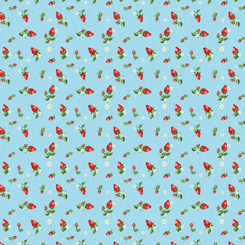 Tricoline Fernando Maluhy - Coleção Fresa Morango com Flores - 100% Algodão - C01