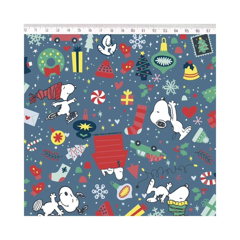 Tricoline Fernando Maluhy - Natal Snoopy - 100% Algodão - C01