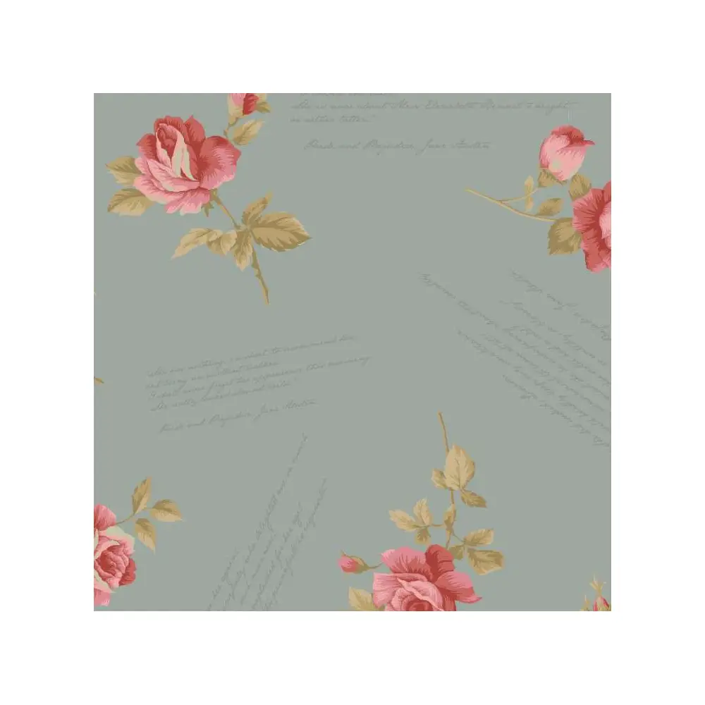 Tricoline Fernando Maluhy - Rosas com Escrita - 100% Algodão - C04 Tricoline Fernando Maluhy - Rosas com Escrita - 100% Algodão - C04