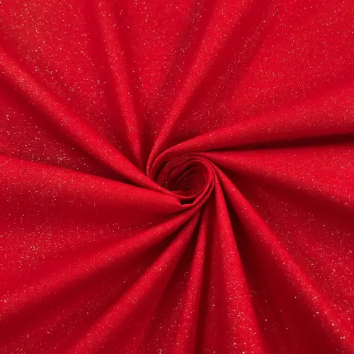 Tricoline com Glitter 100% Algodão 1,50m Largura - Vermelho