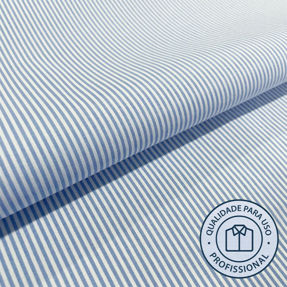 Tricoline SAVILLE DOPTEX Para Camisaria Com Elastano 29% Algodão 67% Poliéster 4% Elastano 1,40L - 1428 - azul claro