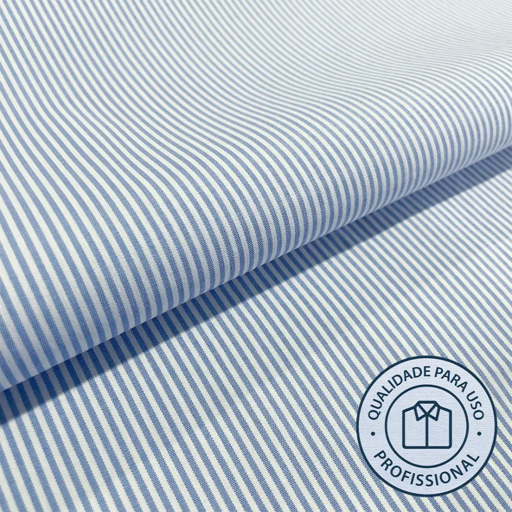 Tricoline SAVILLE DOPTEX Para Camisaria Com Elastano 29% Algodão 67% Poliéster 4% Elastano 1,40L - 1428 - azul claro