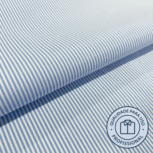 Tricoline SAVILLE DOPTEX Para Camisaria Com Elastano 29% Algodão 67% Poliéster 4% Elastano 1,40L - 1428 - azul claro