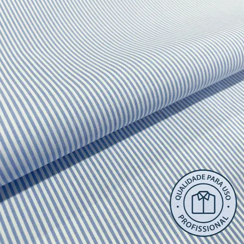 Tricoline SAVILLE DOPTEX Para Camisaria Com Elastano 29% Algodão 67% Poliéster 4% Elastano 1,40L - 1428 - azul claro