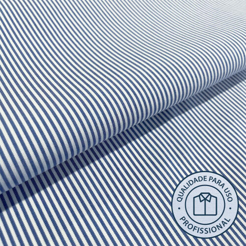 Tricoline SAVILLE DOPTEX Para Camisaria Com Elastano 29% Algodão 67% Poliéster 4% Elastano 1,40L - 1429 - azul royal