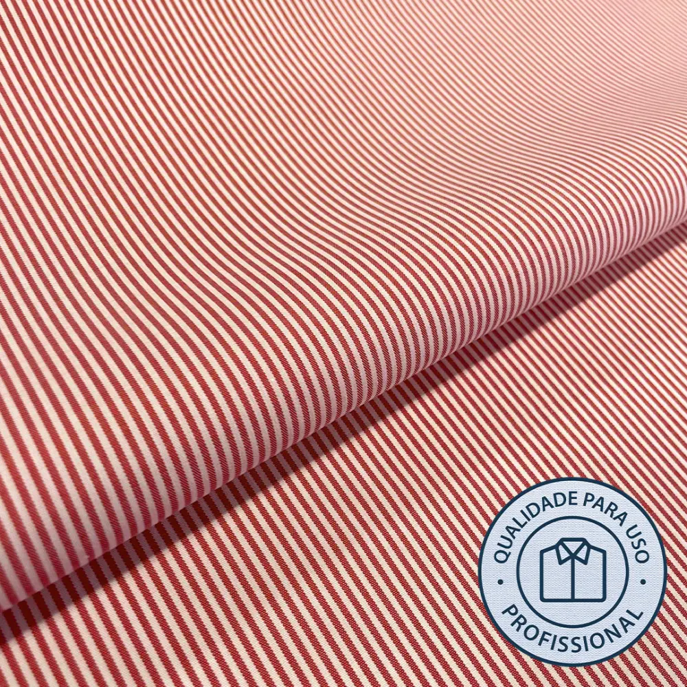 Tricoline SAVILLE DOPTEX Para Camisaria Com Elastano 29% Algodão 67% Poliéster 4% Elastano 1,40L - 5179 - vermelho
