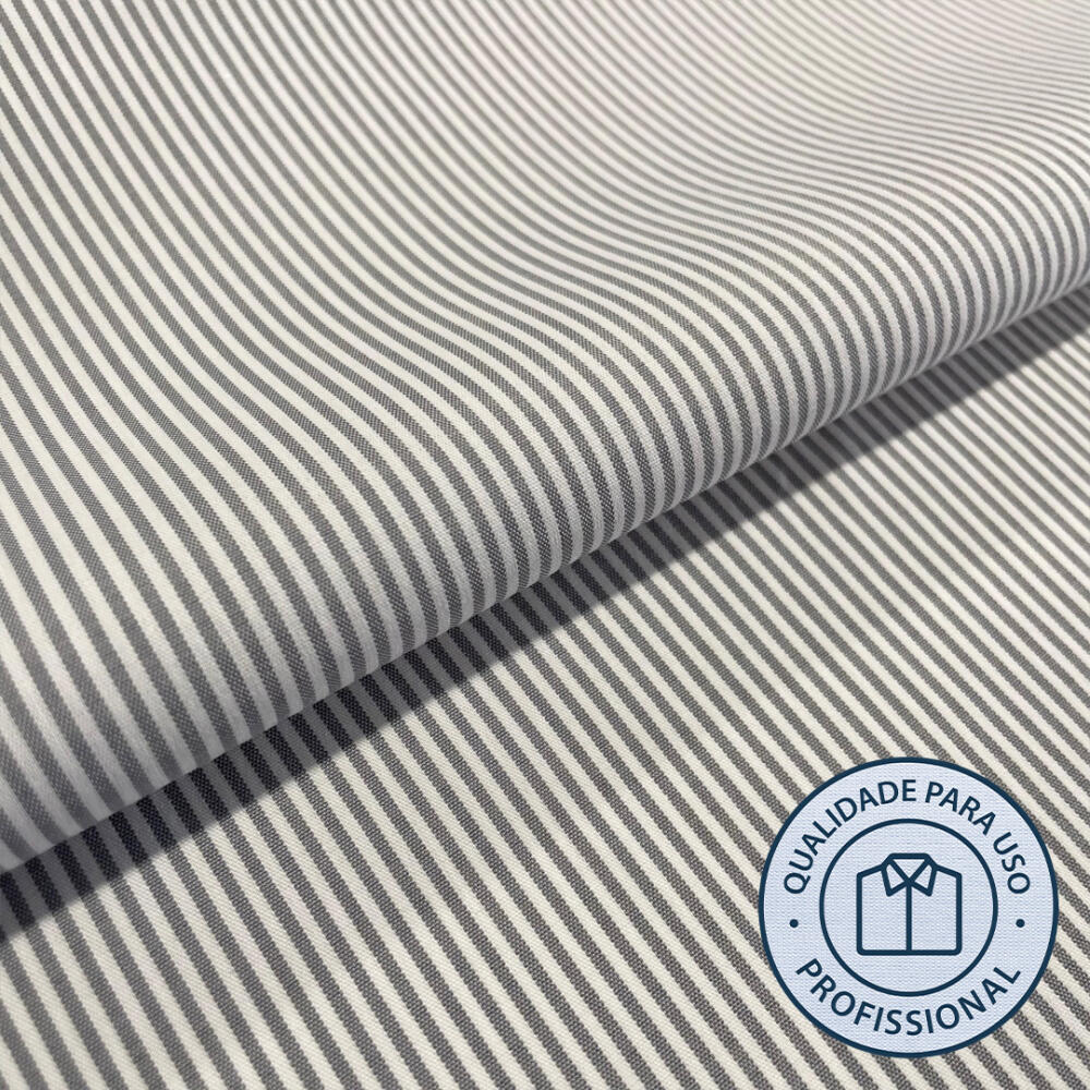 Tricoline SAVILLE DOPTEX Para Camisaria Com Elastano 29% Algodão 67% Poliéster 4% Elastano 1,40L - 9209 - cinza medio