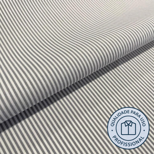 Tricoline SAVILLE DOPTEX Para Camisaria Com Elastano 29% Algodão 67% Poliéster 4% Elastano 1,40L - 9209 - cinza medio