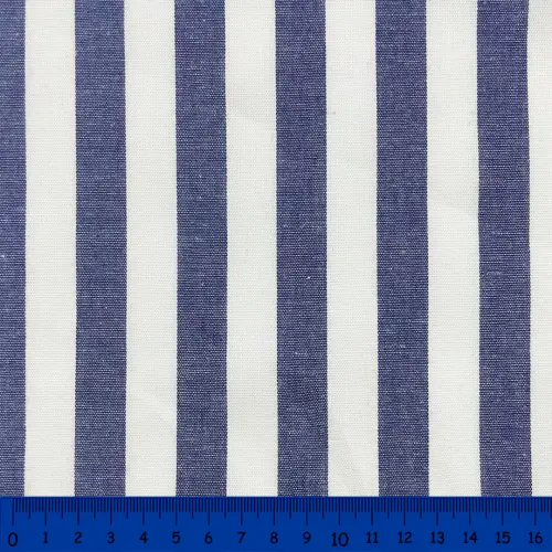 Tricoline Listras Grandes Fio Tinto 100% Algodão - Azul marinho